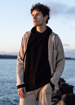 Slimline Luxe Hoodie black / S