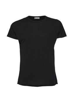 black tee cuff sleeve men's